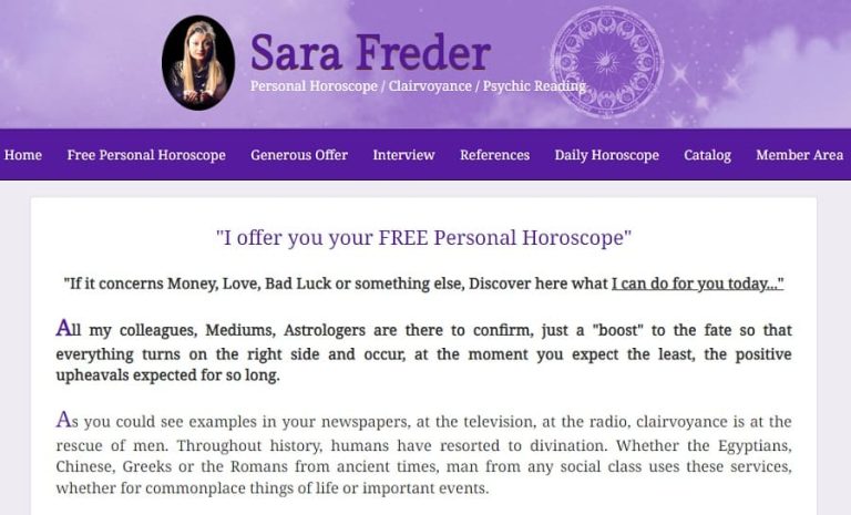 Free Psychic Readings Online No Credit Card - Sara Freder